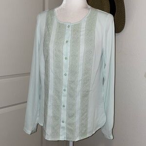 Used Lauren Conrad soft blouse in mint color size small